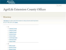 Tablet Screenshot of counties.agrilife.org